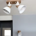 Mexlite Plafondarmatuur GEARWOOD 2-vlams, instelbaar E27 IP20, wit mat dimbaar