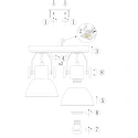 Mexlite Plafondarmatuur GEARWOOD 2-vlams, instelbaar E27 IP20, wit mat dimbaar