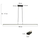 Steinhauer Steinhauer Pendant luminaire ZELENA LED, 3 flames, L:150cm, black