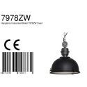 Steinhauer Pendelarmatuur BIKKEL - Ø 32CM 1-vlams, klein E27 IP20, zwart mat dimbaar