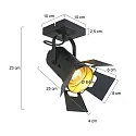 Mexlite Mexlite Spot CARRÉ, 1 flame, studio spotlight, black