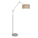 Steinhauer floor lamp PRESTIGE CHIC cylindrical, with switch, with shade, with jointed arm, with plug E27 IP20, steel brushed 