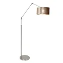 Steinhauer floor lamp PRESTIGE CHIC cylindrical, with switch, with shade, with jointed arm, with plug E27 IP20, steel brushed 