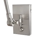 Steinhauer wall luminaire PRESTIGE CHIC cylindrical, with switch, with shade, with jointed arm, with plug E27 IP20, steel brushed dimmable