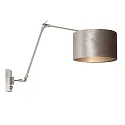 Steinhauer wall luminaire PRESTIGE CHIC cylindrical, with switch, with shade, with jointed arm, with plug E27 IP20, steel brushed dimmable