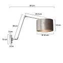 Steinhauer wall luminaire PRESTIGE CHIC cylindrical, with switch, with shade, with jointed arm, with plug E27 IP20, steel brushed dimmable