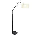 Steinhauer floor lamp PRESTIGE CHIC cylindrical, with switch, with shade, with jointed arm E27 IP20, black matt 