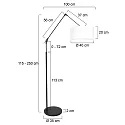Steinhauer floor lamp PRESTIGE CHIC cylindrical, with switch, with shade, with jointed arm E27 IP20, black matt 
