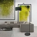floor lamp PRESTIGE CHIC cylindrical, with switch, with shade, with jointed arm, with plug E27 IP20