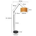 Steinhauer floor lamp PRESTIGE CHIC cylindrical, with switch, with shade, with jointed arm, with plug E27 IP20, black matt 