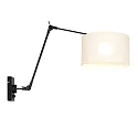 Steinhauer wall luminaire PRESTIGE CHIC cylindrical, with switch, with shade, with jointed arm, with plug E27 IP20, black matt dimmable
