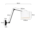 Steinhauer wall luminaire PRESTIGE CHIC cylindrical, with switch, with shade, with jointed arm, with plug E27 IP20, black matt dimmable