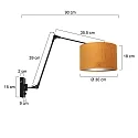 Steinhauer wall luminaire PRESTIGE CHIC cylindrical, with switch, with shade, with jointed arm, with plug E27 IP20, black matt dimmable