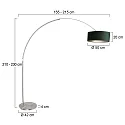 Steinhauer floor lamp SPARKLED LIGHT cylindrical, with switch, with shade, with plug, adjustable E27 IP20, steel brushed 