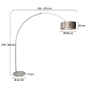 Steinhauer floor lamp SPARKLED LIGHT cylindrical, with switch, with shade, with plug, adjustable E27 IP20, steel brushed 