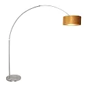 Steinhauer floor lamp SPARKLED LIGHT cylindrical, with switch, with shade, with plug, adjustable E27 IP20, steel brushed 