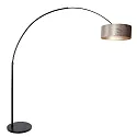 Steinhauer floor lamp SPARKLED LIGHT cylindrical, with switch, with shade, with plug, adjustable E27 IP20, black matt 