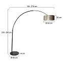 Steinhauer floor lamp SPARKLED LIGHT cylindrical, with switch, with shade, with plug, adjustable E27 IP20, black matt 