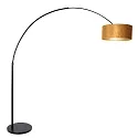 Steinhauer floor lamp SPARKLED LIGHT cylindrical, with switch, with shade, with plug, adjustable E27 IP20, black matt 