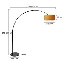 Steinhauer floor lamp SPARKLED LIGHT cylindrical, with switch, with shade, with plug, adjustable E27 IP20, black matt 