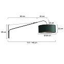 Steinhauer wall luminaire ELEGANT CLASSY with switch, with shade, with strain relief, with plug, adjustable E27 IP20, black matt 