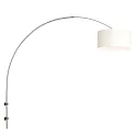 Steinhauer wall luminaire SPARKLED LIGHT cylindrical, with shade, adjustable E27 IP20, steel brushed 