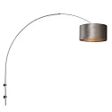 Steinhauer wall luminaire SPARKLED LIGHT cylindrical, with shade, adjustable E27 IP20, steel brushed 
