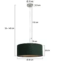 Steinhauer pendant luminaire SPARKLED LIGHT cylindrical, with shade E27 IP20, steel brushed dimmable