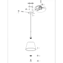 Steinhauer Pendelarmatuur SPARKLED LIGHT cilindrisch, met lampenkap E27 IP20, staal geborsteld dimbaar