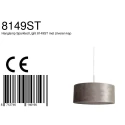 Steinhauer Pendelarmatuur SPARKLED LIGHT cilindrisch, met lampenkap E27 IP20, staal geborsteld dimbaar