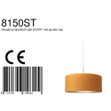 Steinhauer Pendelarmatuur SPARKLED LIGHT cilindrisch, met lampenkap E27 IP20, staal geborsteld dimbaar