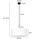 Steinhauer pendant luminaire SPARKLED LIGHT cylindrical, with shade E27 IP20, black matt dimmable