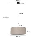 Steinhauer pendant luminaire SPARKLED LIGHT cylindrical, with shade E27 IP20, black matt dimmable