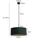 Steinhauer pendant luminaire SPARKLED LIGHT cylindrical, with shade E27 IP20, black matt dimmable