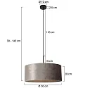 Steinhauer pendant luminaire SPARKLED LIGHT cylindrical, with shade E27 IP20, black matt dimmable
