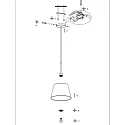 Steinhauer pendant luminaire SPARKLED LIGHT cylindrical, with shade E27 IP20, black matt dimmable