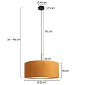 Steinhauer pendant luminaire SPARKLED LIGHT cylindrical, with shade E27 IP20, black matt dimmable