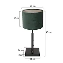 Steinhauer table lamp STANG up, short, with switch, with shade, with plug E27 IP20, black matt dimmable