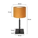 Steinhauer table lamp STANG up, short, with switch, with shade, with plug E27 IP20, black matt dimmable