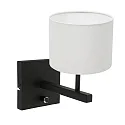 Steinhauer wall luminaire STANG up, cylindrical, with shade E27 IP20, black matt dimmable