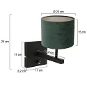 Steinhauer wall luminaire STANG up, cylindrical, with shade E27 IP20, black matt dimmable