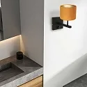wall luminaire STANG up, cylindrical, with shade E27 IP20, black matt dimmable