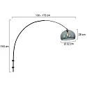 Steinhauer wall luminaire SPARKLED LIGHT half round, with shade, adjustable E27 IP20, black matt 