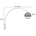 Steinhauer wall luminaire SPARKLED LIGHT half round, adjustable E27 IP20, steel brushed 