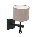Steinhauer wall luminaire STANG with shade, with LED spot E27 IP20, black matt 
