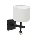 Steinhauer wall luminaire STANG with shade, with LED spot E27 IP20, black matt 
