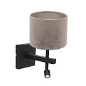 Steinhauer wall luminaire STANG with shade, with LED spot E27 IP20, black matt 