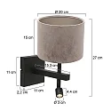 wall luminaire STANG with shade, with LED spot E27 IP20, black matt 