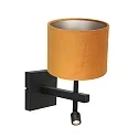Steinhauer wall luminaire STANG with shade, with LED spot E27 IP20, black matt 