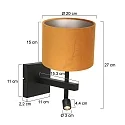 Steinhauer wall luminaire STANG with shade, with LED spot E27 IP20, black matt 